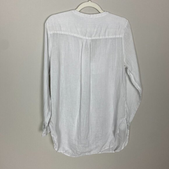 Sundance Linen Tunic Shirt Mother of Pearl Buttons Womens Medium White - Picture 2 of 6